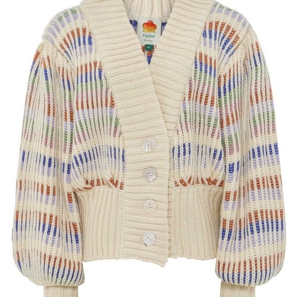 FARM Rio Sweaters - Farm Rio Bold Stitch Multicolor Striped Women's Sweater